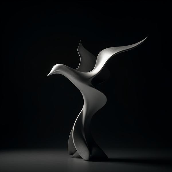 추상적인 금속 새 조형물 (Abstract metal bird sculpture)